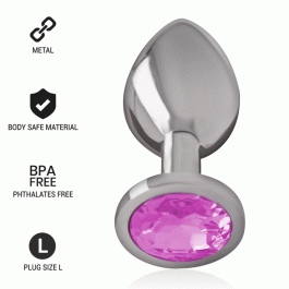 INTENSE – PLUG ANAL METAL ALUMINIO CON CRISTAL ROSA TALLA L