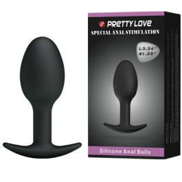 PRETTY LOVE – PLUG ANAL SILICONA 6.5 CM NEGRO