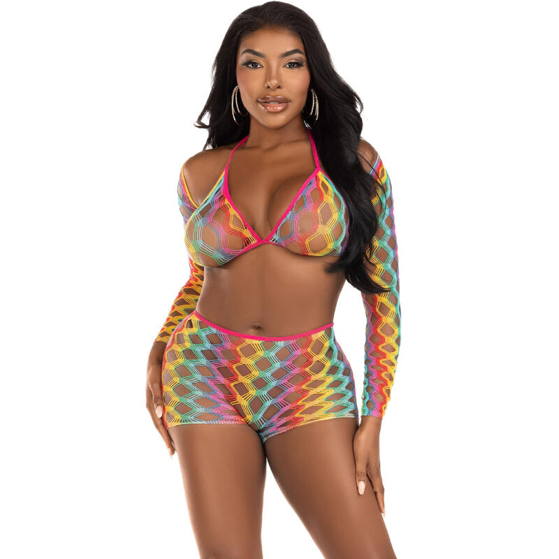 LEG AVENUE – SET TRES PIEZAS MULTICOLOR