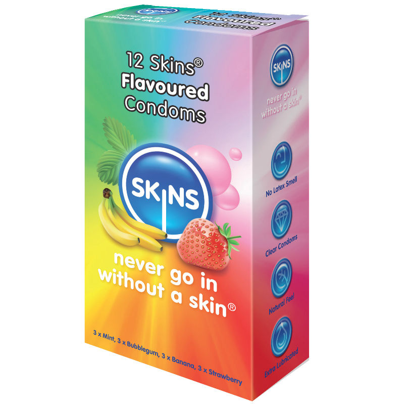 SKINS – PRESERVATIVO SABORES VARIOS 12 UDS